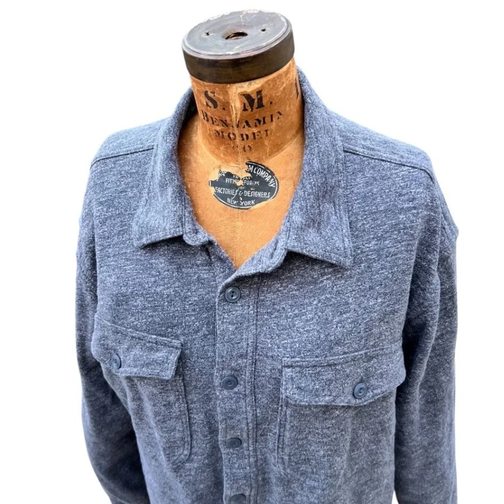 J Crew XL Gray Waffle Thermal‎ Lined Shirt Men Shacket Workwear Gorpcore Utility